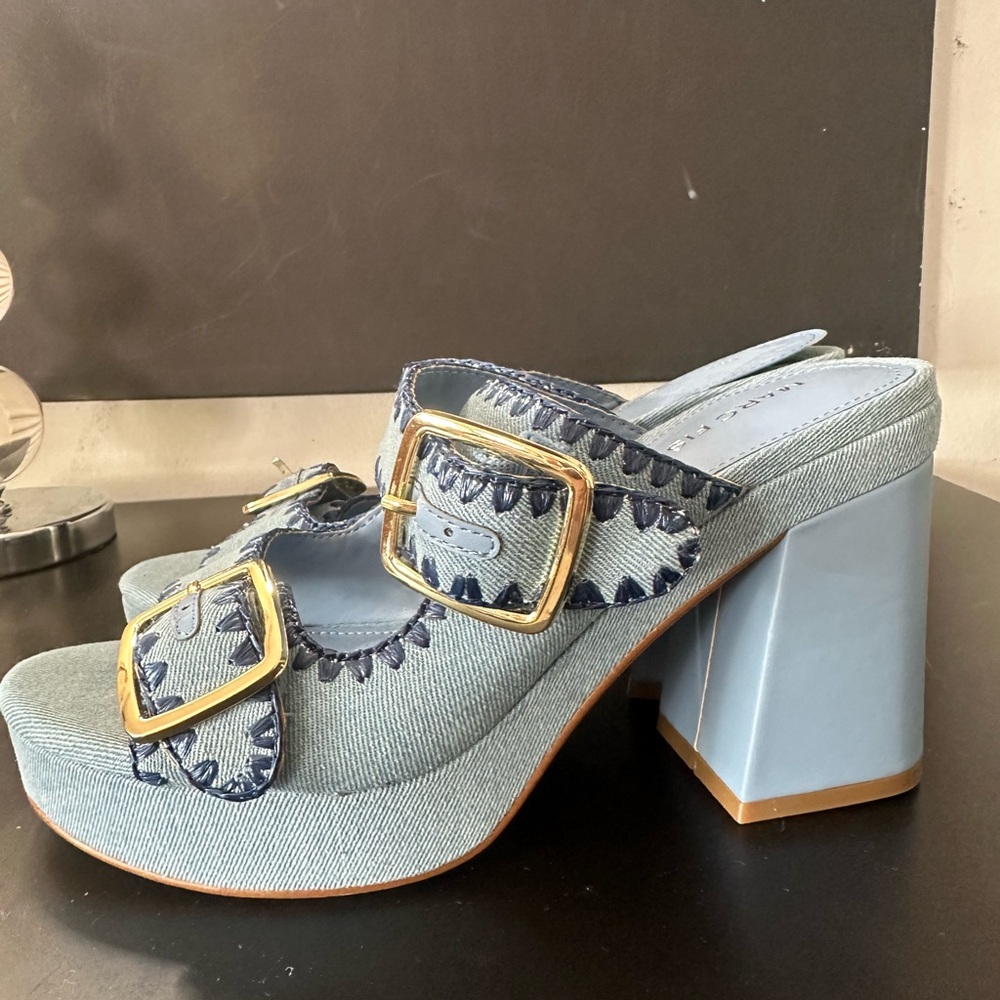 🆕Marc Fisher MEDALEN Denim Platform Heels - Picture 5 of 11